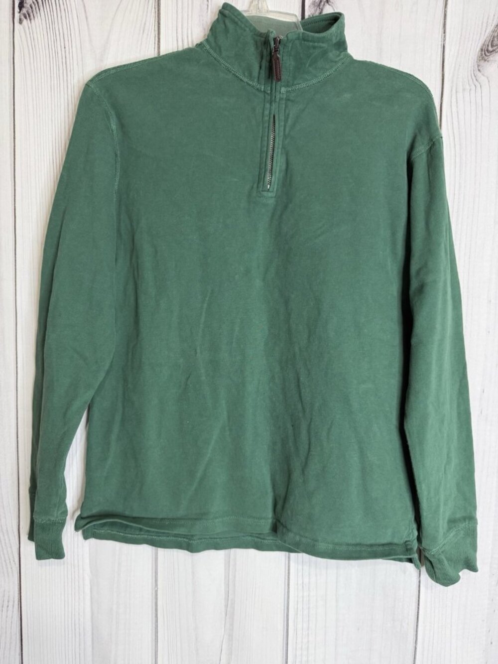 J. Crew Crewcuts Quarter Zip Sweater Boys Sz XL Green Knit Mock Neck